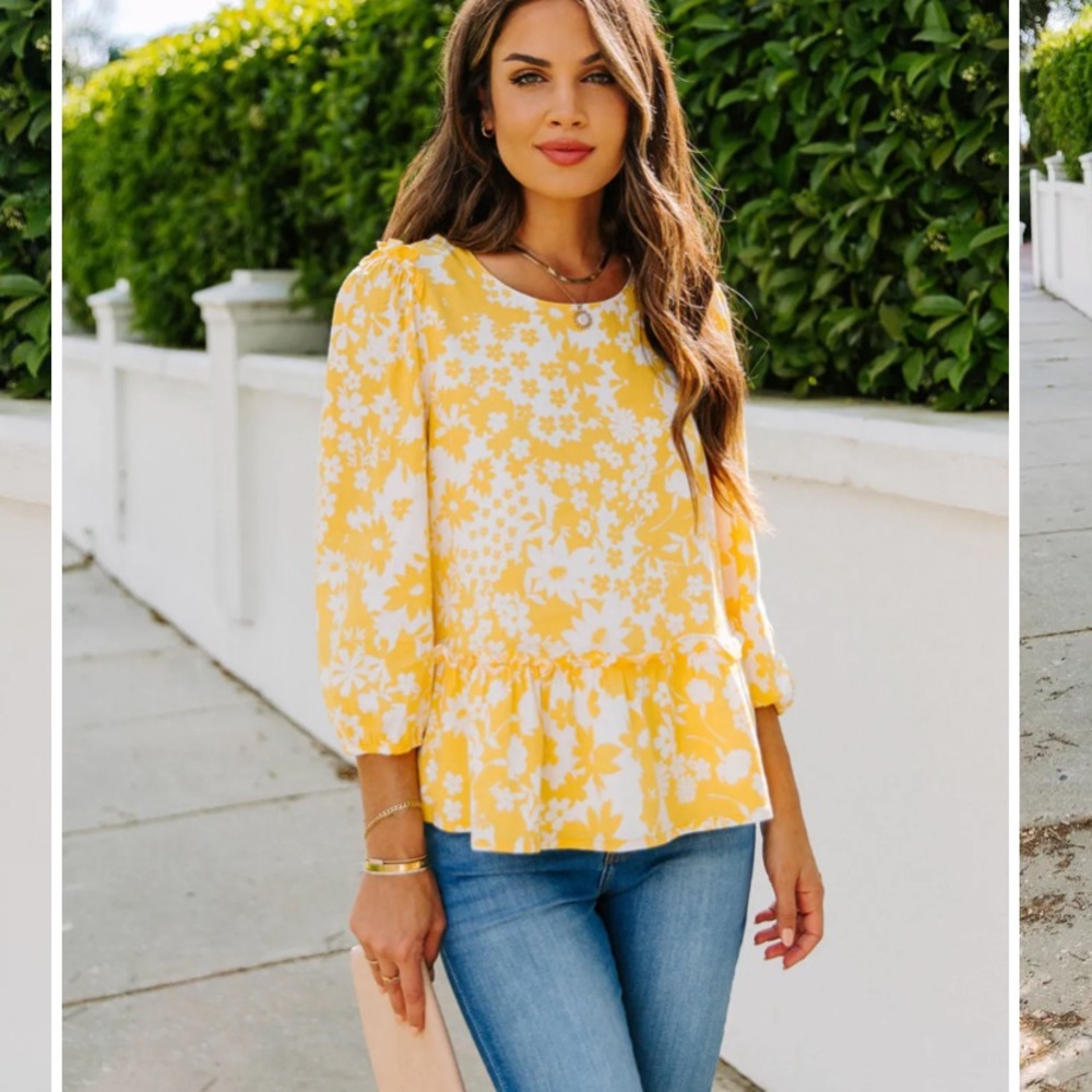 Long sleeve top with ruffles